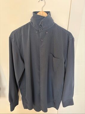 Joseph & Feiss Men's Dark Navy High-Neck Long Sleeve Shirt